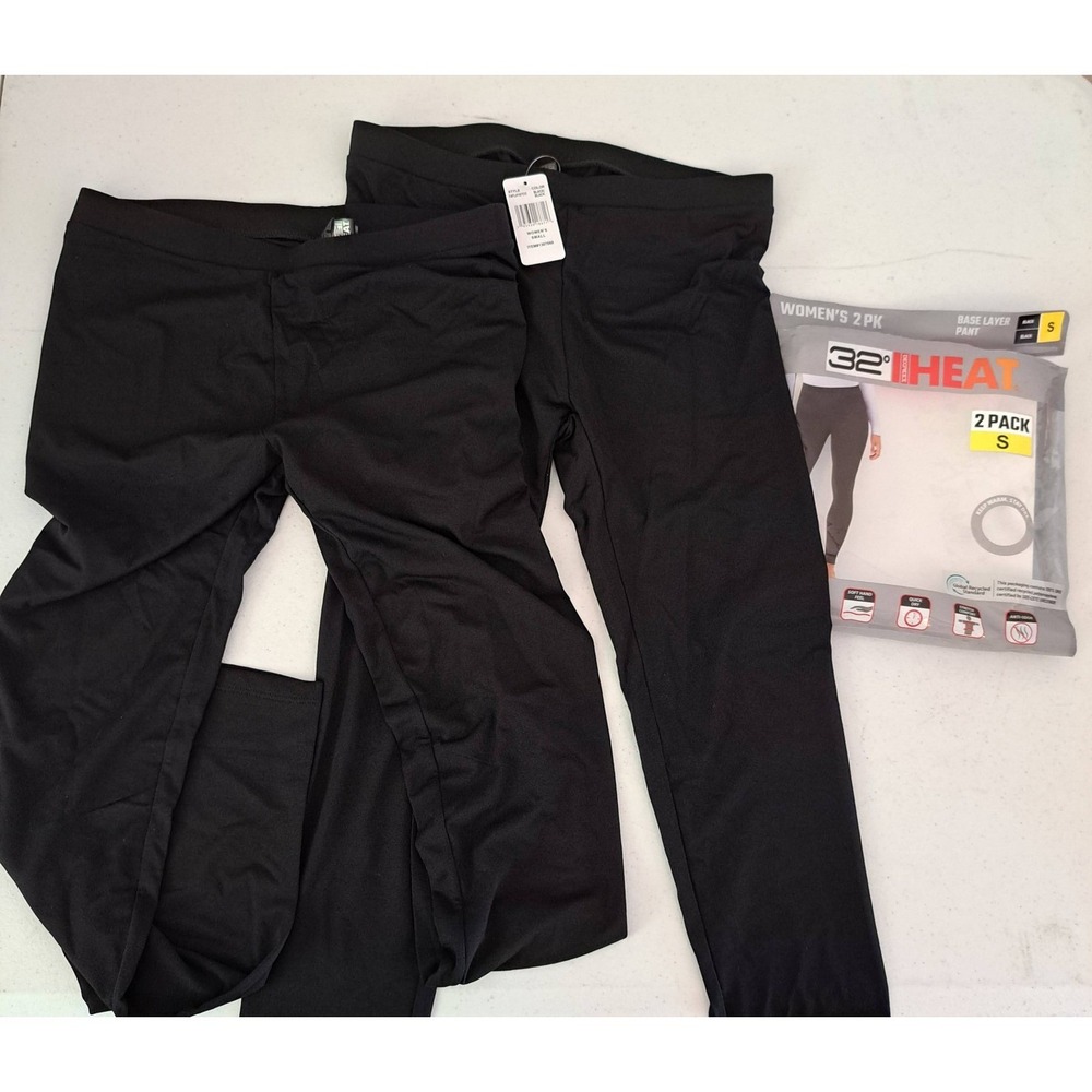 32 Degrees Heat Base Layer Pant Womens S Black NEW 2 Pack Thermal 1319-207 - Picture 6 of 6